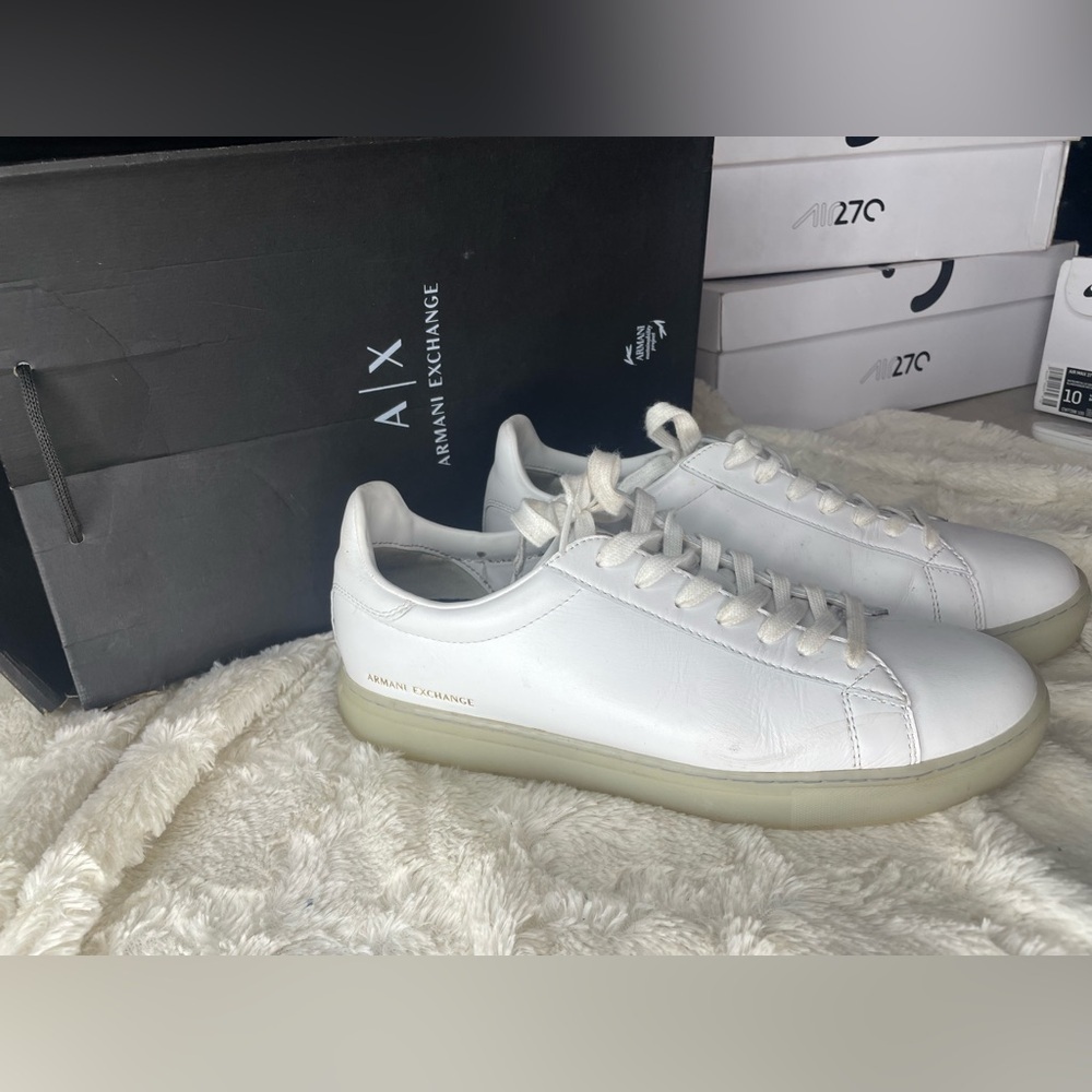 Armani Exchange leather, low trainers size 10